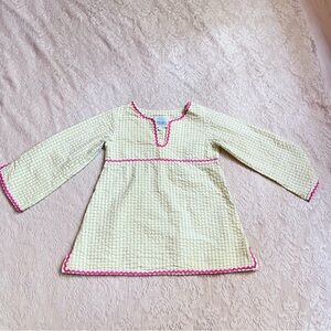 Little English seersucker long sleeve rickrack tunic  top